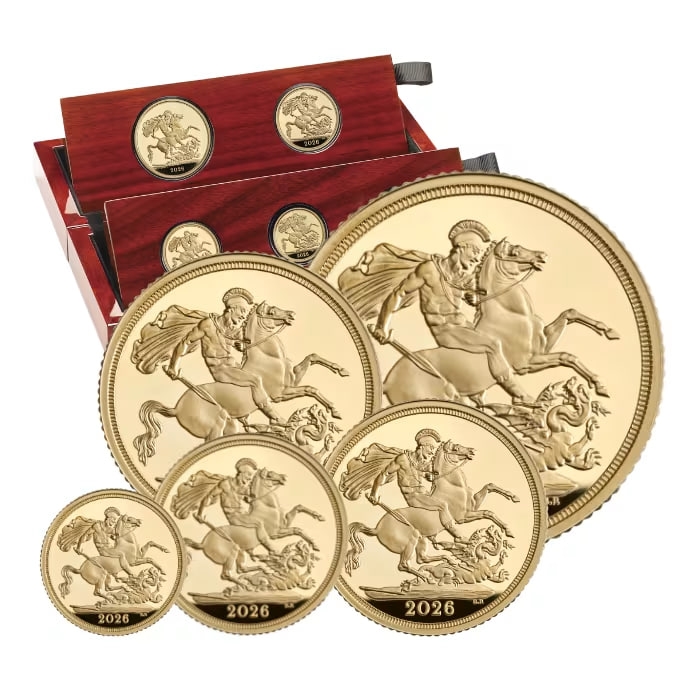 2026年 英国 ソブリン金貨 .9167 純度 プルーフ仕様 5枚セット（合計69.895グラム）