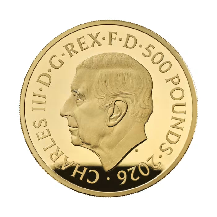 2026年 英国 チューダー王室の神獣シリーズ — 女王のライオン .9999 純金製 プルーフ金貨 5オンス